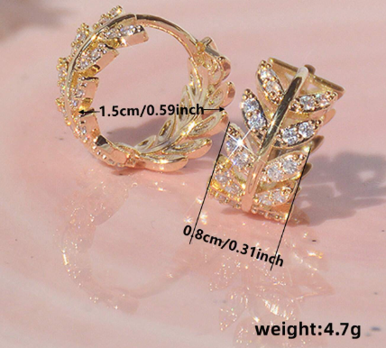 ❷❹⭐1 par de pendientes elegantes de aro con circonita cúbica para mujeres