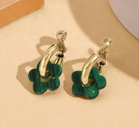 T❹❹🍂2 piezas/set Pendientes de aro Boho Elegantes con Flor