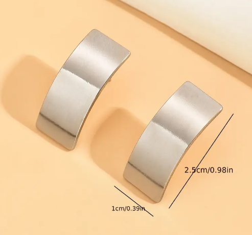 T❷❼😍Par de Pendientes de Botón de Acero Inoxidable Irregulares y Elegantes - Diseño Moderno y Elegante para Atuendo Casual y Regalos