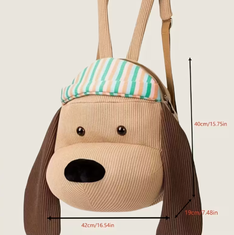 T❺❺🍄Mochila para mujer con forma de perro pequeño, bolso de moda, accesorio chic de estilo de dibujos animado