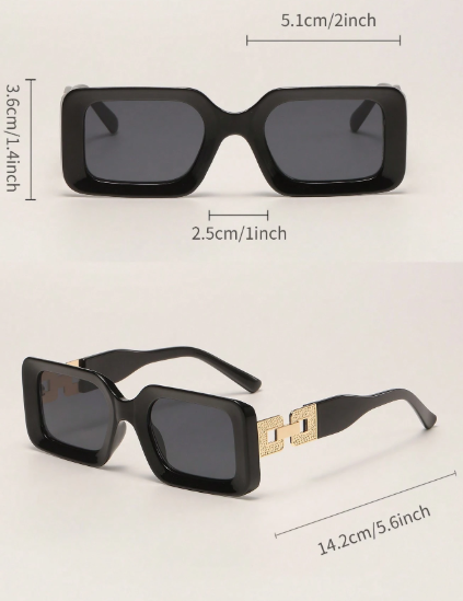 ❸❸💫1 pieza Gafas de sol con forma cuadrada de plástico de moda, gafas de sol de playa, accesorios de playa para mujer, gafas de sol,