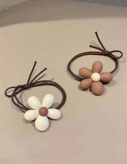 ❷❷🌿2 Piezas Lazos Para El Cabello Con Diseño Simple Y Elegante De Flor, Lindo
