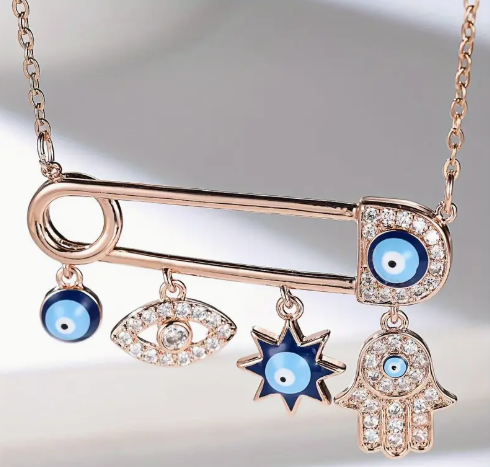 ❺❸💫Collar con colgante de brazalete de cobre con diseño bohemio elegante