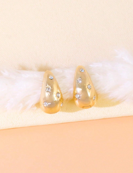 ❶❾☘️1 Par Pendientes Con Decoración De Rhinestone De Moda Para Mujeres