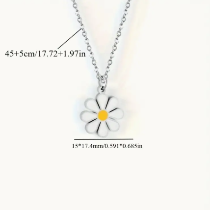 T❹❻🌹Collar con colgante de acero inoxidable elegante