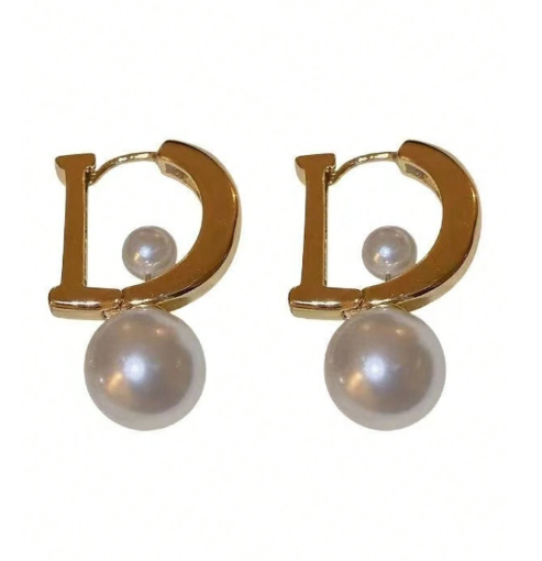 ❷❶🔥Pendientes de perlas con diseño de letras que se pueden llevar de varias formas