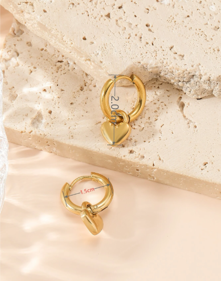 ❷❷🌿Aretes decorados con corazones para de acero inoxidable