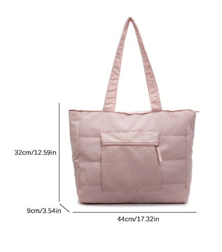 ❹❽🌻Bolso de tela acolchada de unicolor simple