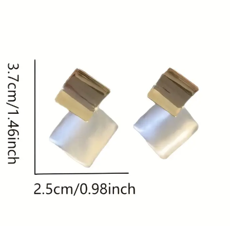 T❹❻🌹1 Par de Pendientes de Estilo Corto Estilo Japonés y Coreano