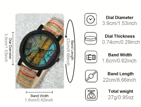 T ❸❹🌻 1 Reloj de Cuarzo Redondos de Moda Casual para Mujer