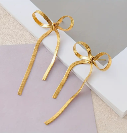 T❺❶🌻Par de pendientes de acero inoxidable, ligeros y duraderos, con diseño elegante