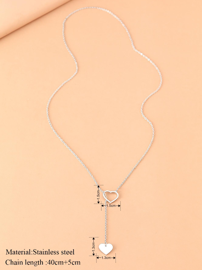 💚Collares colgantes largos con forma de corazón y diseño sencillo para mujeres