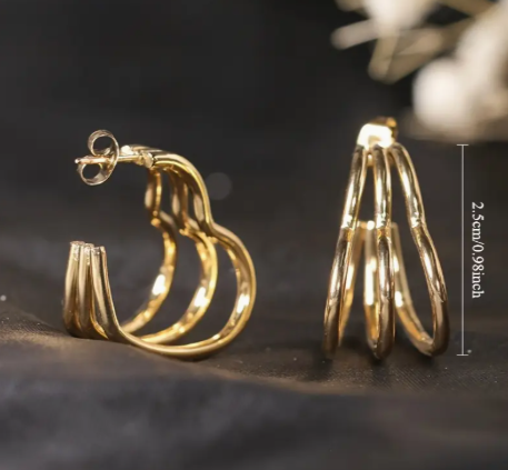 T❺❶🌻Arete de Acero Inoxidable Hipoalergénico para Mujer