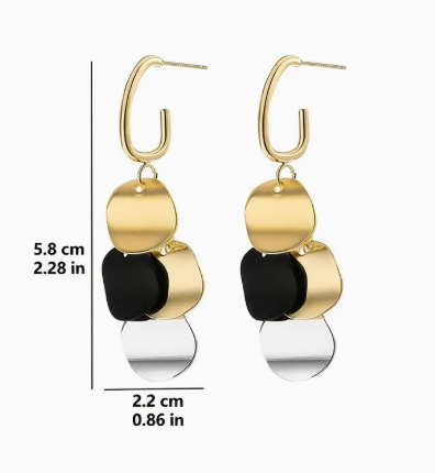 ❹❻🌹1 Par de Pendientes con Borlas y Diseño Geométrico Exagerado para Chicas