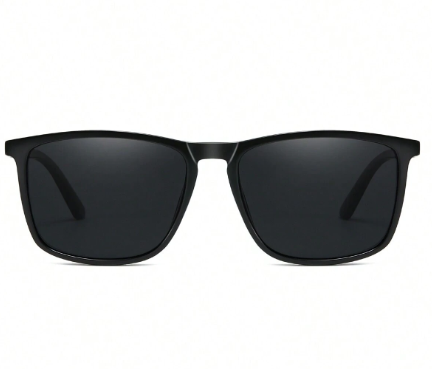 ❷❹⭐1 par de gafas de sol polarizadas de diseño negro cuadrado, de estilo vintage moderno, unisex