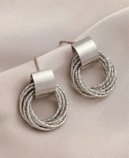 T❹❶💐1 par de pendientes minimalistas de lujo, informales, redondos y multicapa