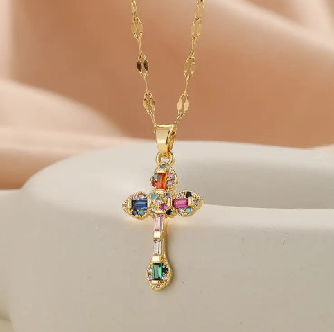 T❹❹🍂1pc Vintage Estilo Francés Collar de Cuello de Acero Inoxidable