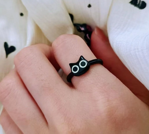 ❶❹⭐❶❷🩷1 pieza Anillo con diseño de gato