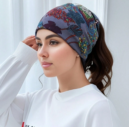 ❶❶🍎❶⓿🧡Sombrero/capucha De Turbante Informal Con Impresión De Flores Bohemias Y Banda Elástica Para Mujeres/niñas Para Actividades Al Aire Libre, Otoño/invierno