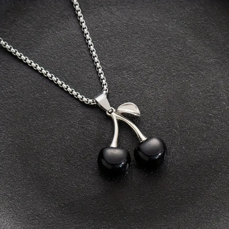 T❹❾💥Collar Minimalista Manfanst para Mujer con Colgante de Cereza