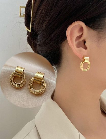 ❶❻💥 1 par de moda dulce & estilo simple con abertura círculo & multicapas