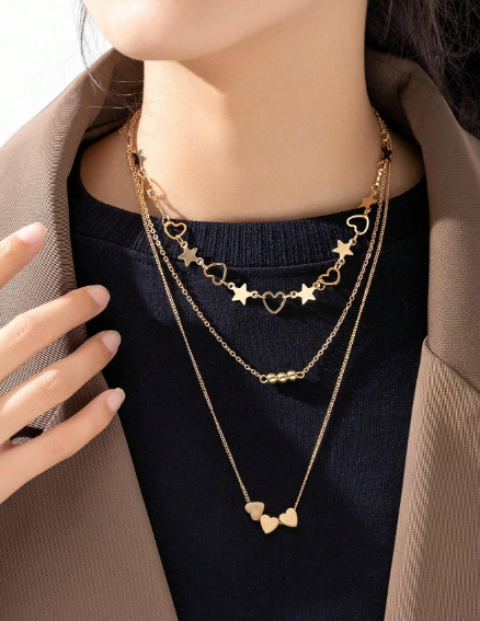 ❶❷🩷Conjunto De 3 Collares De Mujer En Estilo Dulce Y Fresco Y De Moda Y Simple