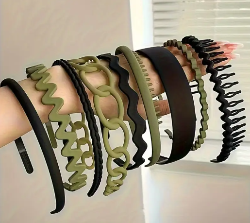 T❹❺🦋Juego de 9 Diademas Antideslizantes para Mujeres