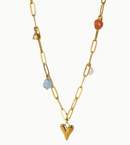 T❹❻🌹1 pieza de collar elegante de acero de titanio con inspiración francesa