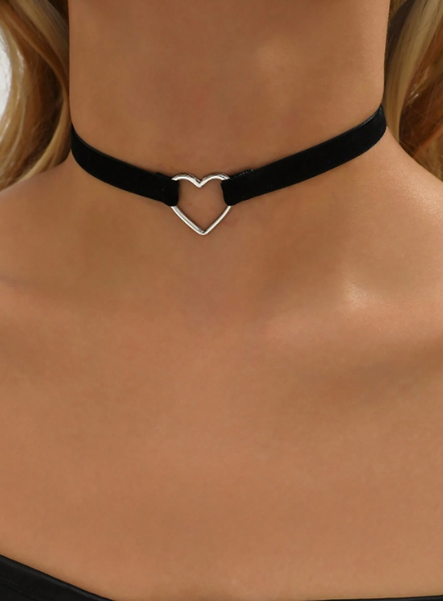 💚1 pieza Collar gargantilla nuevo moda sencilla con elegante Love con corazón