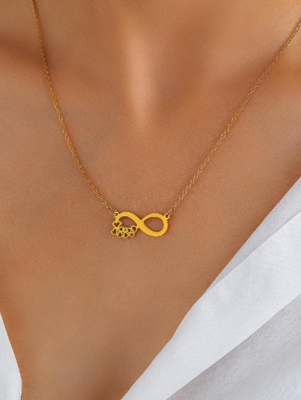 ❽❣️Collares de acero inoxidable, productos populares con símbolo de infinito y colgantes románticos de corazón completo con cadena para mujeres como regalos de joyería