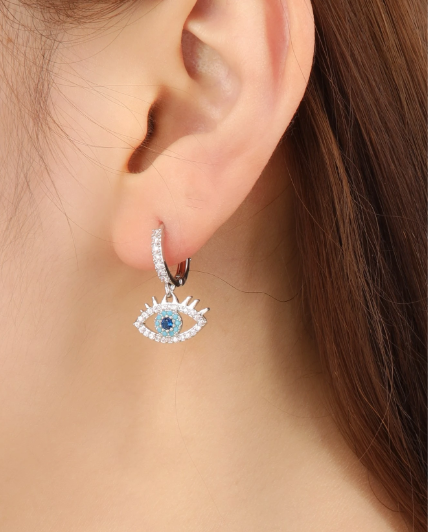 ❸❸💫Pendientes largos con diamante de imitación ojo