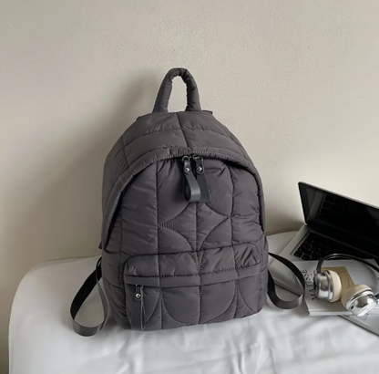 T❹❾💥Mochila ligera y casual de gran capacidad para mujeres, tejido acolchado suave y liso, cremallera suave, correas de hombro ajustables, adecuada para hombros simples o dobles.
