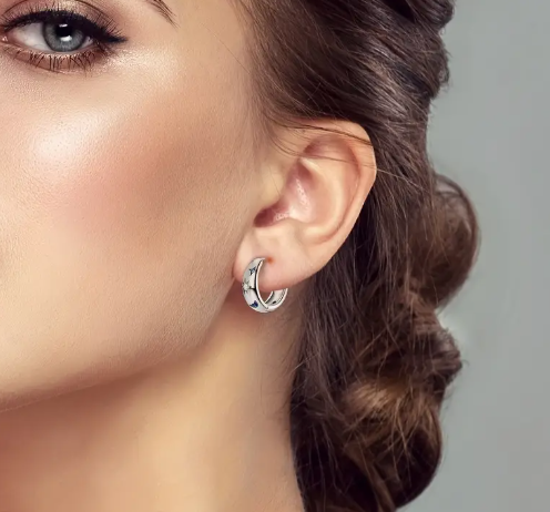 T❸⓿🌼1 Par, Pendientes De Aro De Estilo Vintage Y Sencillo, Con Incrustaciones De Patrón De Estrella