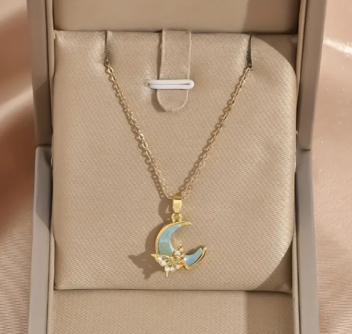 T❹❹🍂1pieza 18K Cadena de acero inoxidable chapada en oro