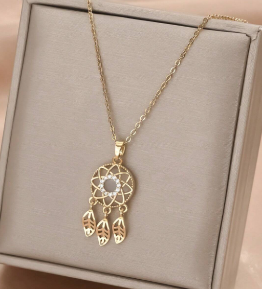 ❹❺🦋1 Pieza Collar De Cadena De Acero Inoxidable Chapado En Oro Con Circonita Cúbica