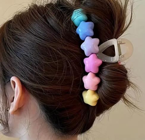 T❸❷🍁1 pieza/2 piezas Pinza para el Cabello de Estrella en Colores Dulces de Verano