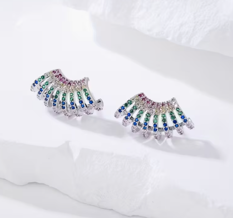 T❺❶🌻1 Par de Pendientes de Lujo de Cobre Vintage para Mujer, Semi-circular Hueco