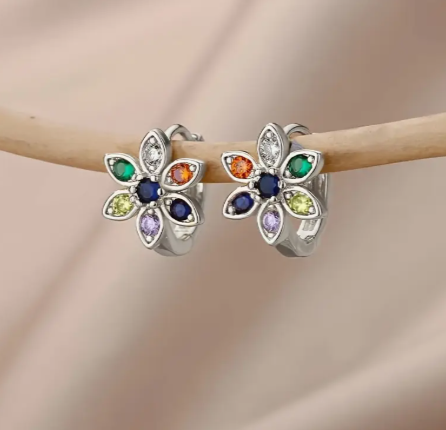 T❺❶🌻1 Par de Pendientes de Anillo de Moda para Mujeres