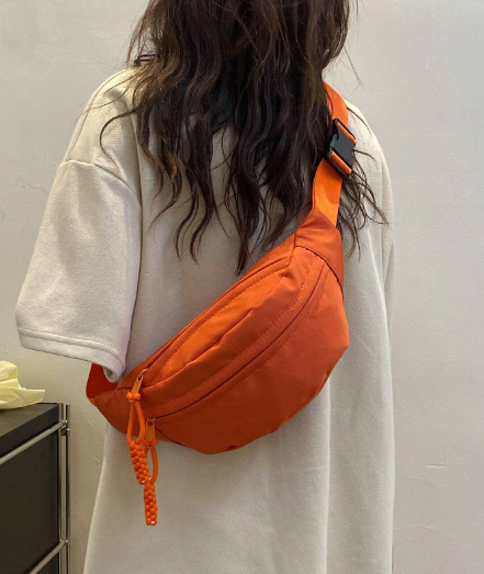 ❷❸💖Bolso de hombro de nailon de moda, bolso de unicolor, bolso bandolera casual