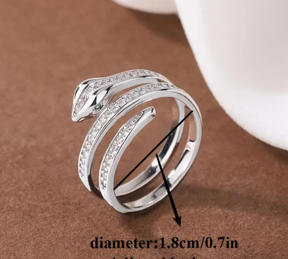 T❹❹🍂1pc Anillo de serpiente de acero inoxidable de estilo punk
