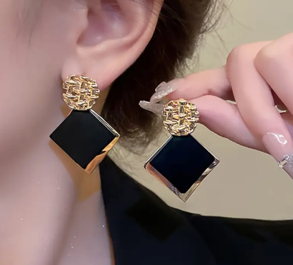 T❹❻🌹1 Par de Pendientes Geométricos de Caída Elegantes