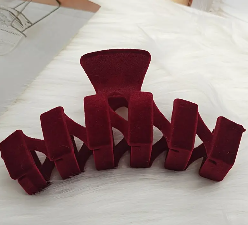 T❸❷🍁 1pc Pinza para el Cabello de Felpa Simple para Mujeres para Otoño e Invierno, Gran Pinza de Tiburón