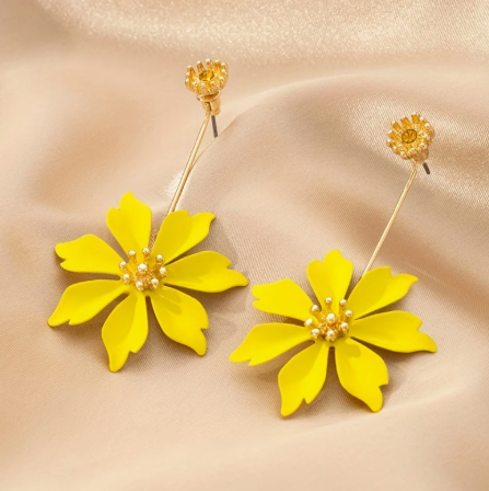 T❹❺🦋Pendientes Colgantes Con Diseño De Flores De Colores Brillantes