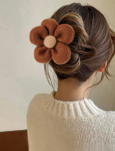 ❶❺🍄1 Pieza Clip De Pelo Con Diseño De Flor Para Mujeres, Accesorio De Moda Para El Cabello Lindo Y Decorativo