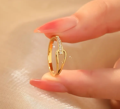 T❹❹🍂Anillo de Acero Inoxidable Elegante para Mujeres, 1pc