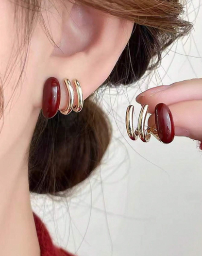 ❷⓿☀️1 par de aretes únicos de color vino tinto, aretes de nicho de alta gama para mujeres, adecuados para el invierno