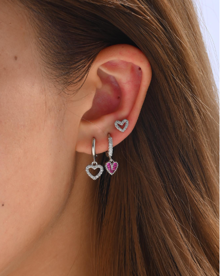 ❶❼🍂3 piezas/set Arete zirconia cúbica con adorno de corazón