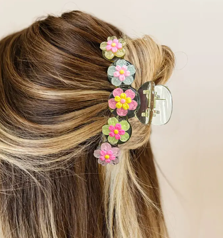T❸❷🍁1pc Pinza para el Cabello Boho-Chic con Diseño Floral