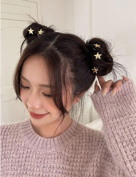 ❶❹⭐5 Piezas/set Accesorios Para El Cabello Con Decoración De Estrellas, Lindo