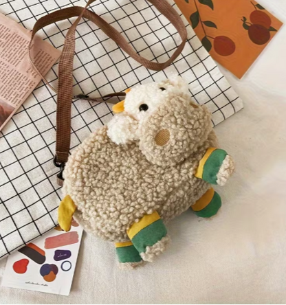 T❺❺🍄1 pieza, Bolso De Peluche De Gran Capacidad Con Diseño De Dibujos Animados